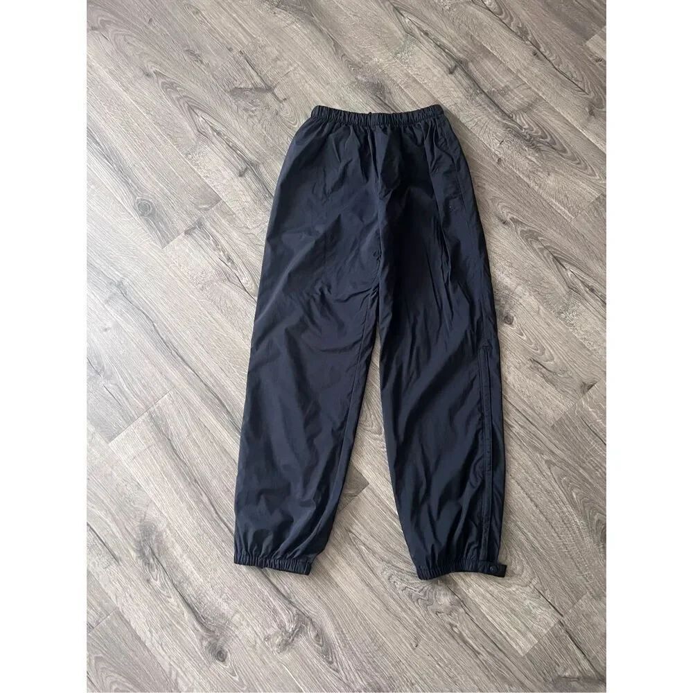 Rei Windbreaker Track Pants Men Black Nylon Ankle Zip Vintage Tapered size M